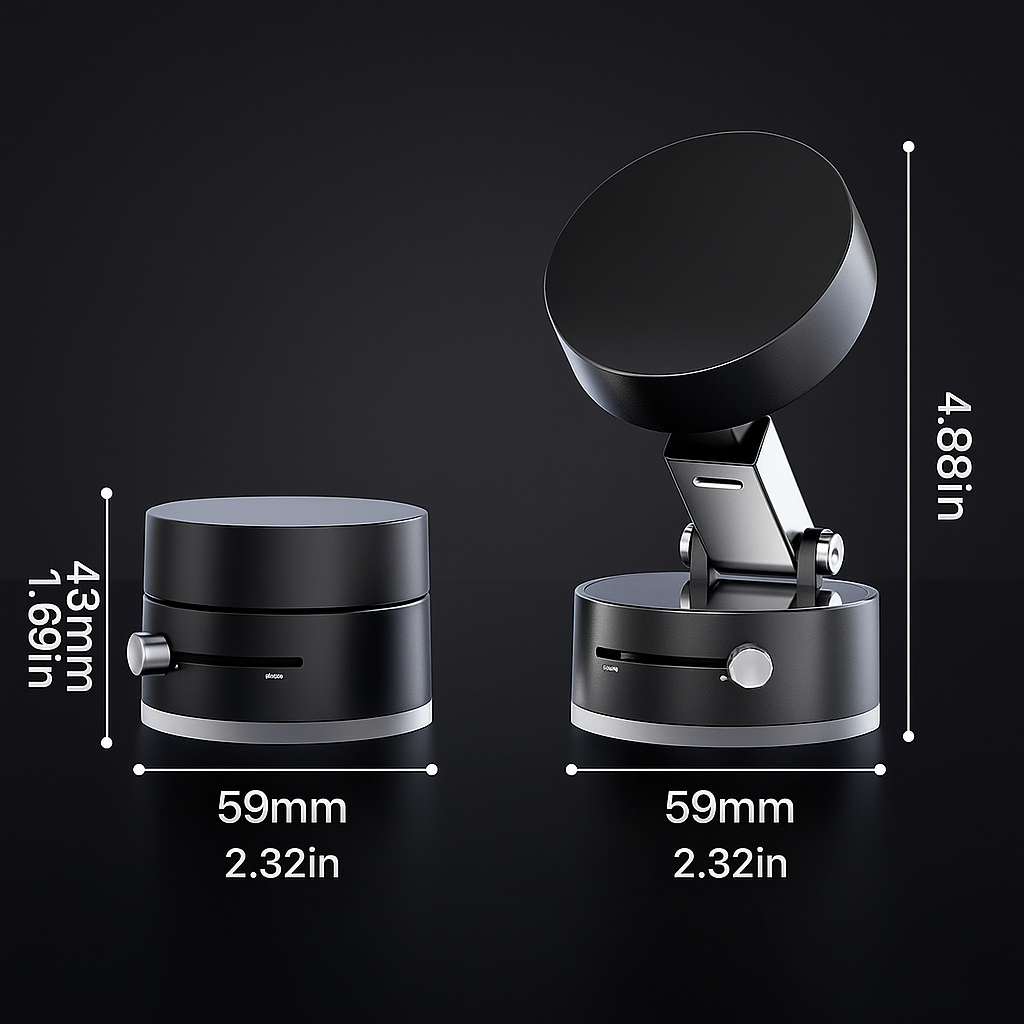 Foldable Vacuum Magnetic Car Phone Holder